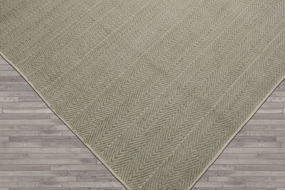 Multi Size Sage Ivory Color Hand Loomed Flatweave Wool Modern Oriental Rug
