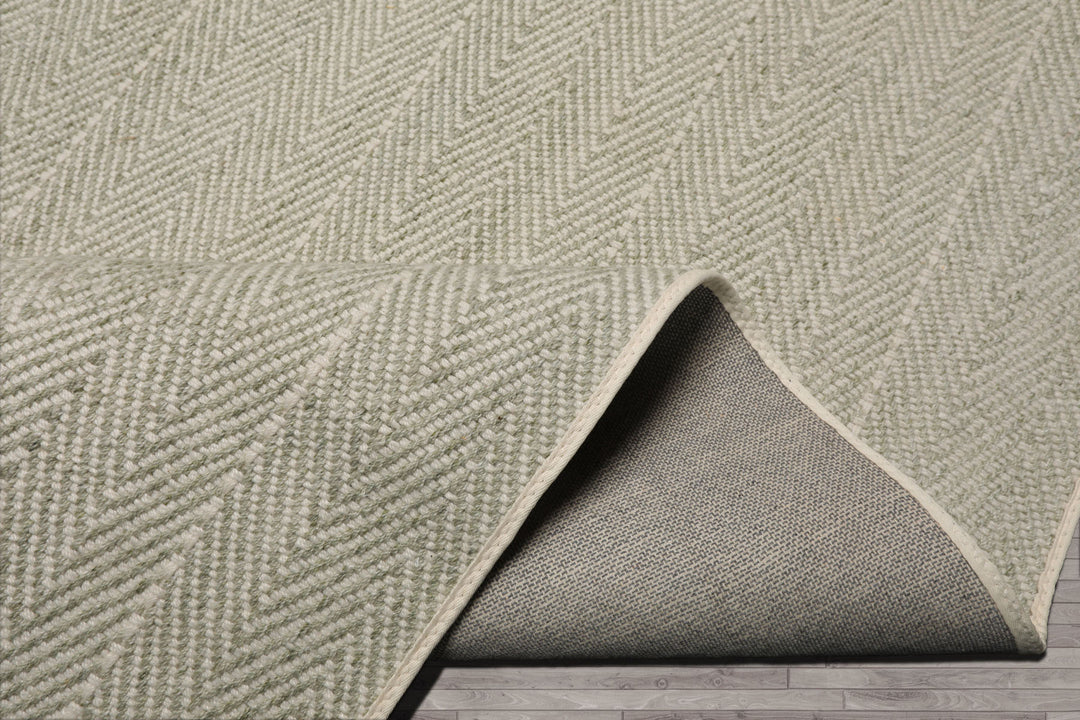 Multi Size Sage Ivory Color Hand Loomed Flatweave Wool Modern Oriental Rug