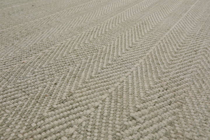 Multi Size Sage Ivory Color Hand Loomed Flatweave Wool Modern Oriental Rug