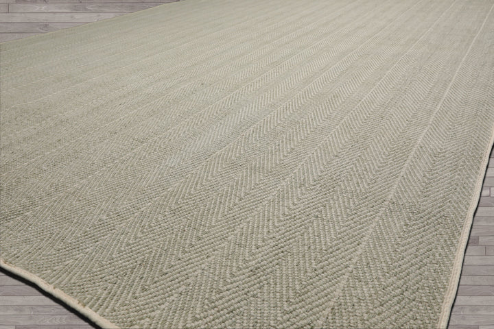 Multi Size Sage Ivory Color Hand Loomed Flatweave Wool Modern Oriental Rug