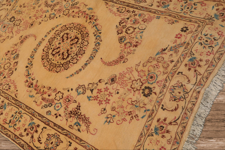 3x5 Beige, Brown, Rose Color Hand Knotted Nain Wool Traditional Oriental Rug