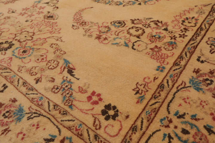 3x5 Beige, Brown, Rose Color Hand Knotted Nain Wool Traditional Oriental Rug