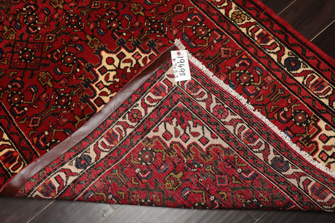 3x5 Rust, Ivory, Blue Color Hand Knotted Abadeh Wool Traditional Oriental Rug