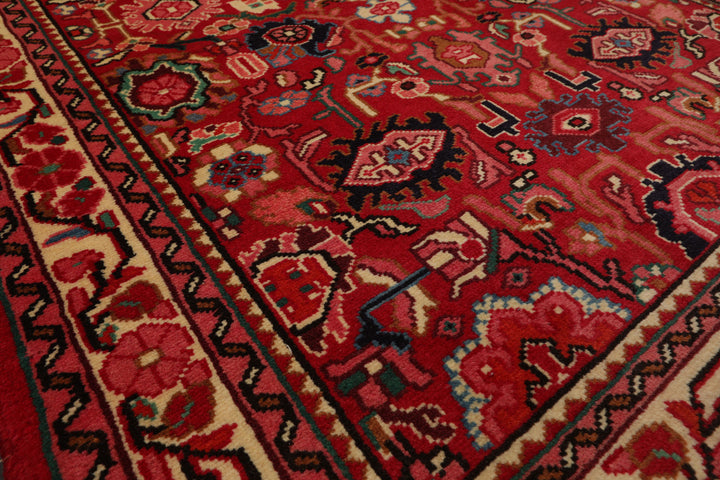 3x5 Red, Ivory, Green Color Hand Knotted Abadeh wool Traditional Oriental Rug