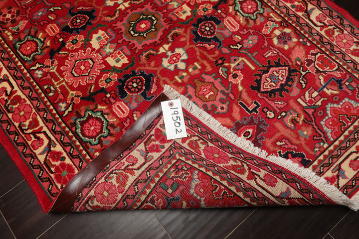 3x5 Red, Ivory, Green Color Hand Knotted Abadeh wool Traditional Oriental Rug