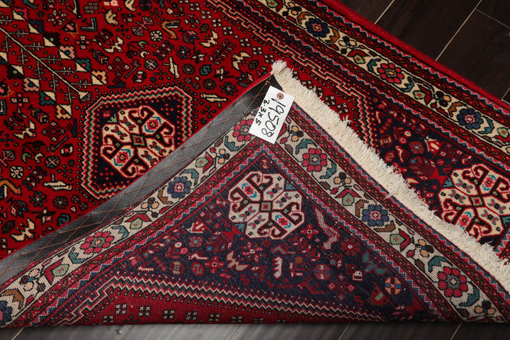 3x5 Red, Navy, Ivory Color Hand Knotted Abadeh Wool Traditional Oriental Rug