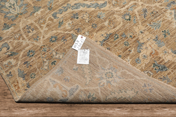 Celeste Rug 8'x10' Beige 100% Wool Khyber Area Rug Hand-Knotted Traditional Oriental Design