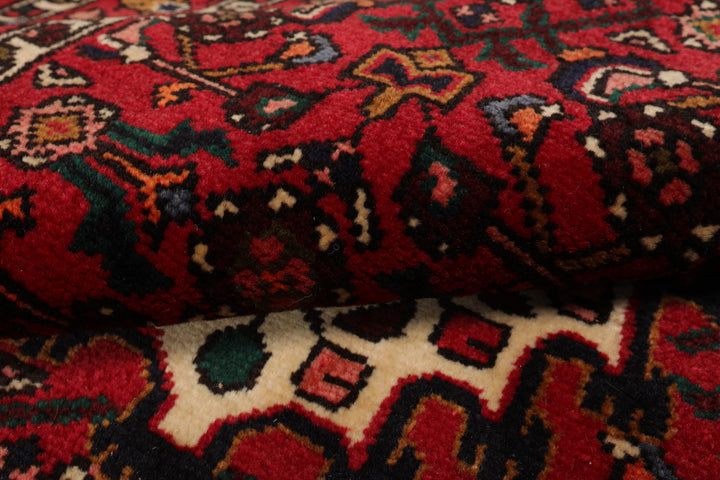 3x5 Red, Ivory, Blue Color Hand Knotted Abadeh Wool Traditional Oriental Rug