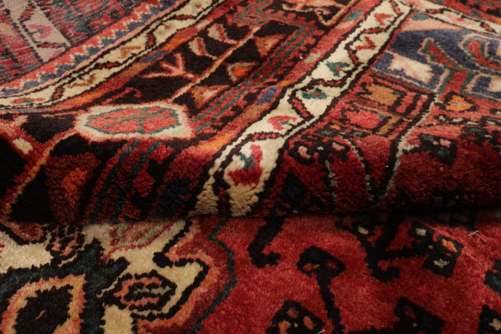 5x10 Rust, Ivory, Charcoal Color Hand Knotted Malayer Wool Traditional Oriental Rug