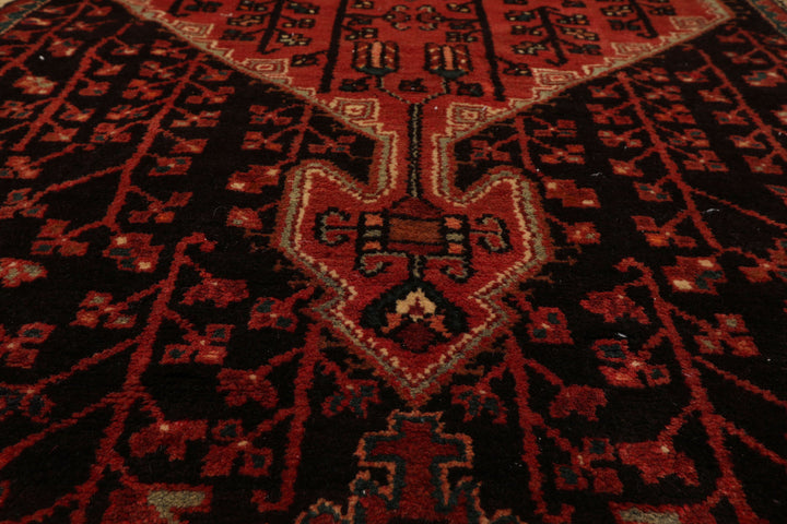 5x10 Rust, Ivory, Charcoal Color Hand Knotted Malayer Wool Traditional Oriental Rug