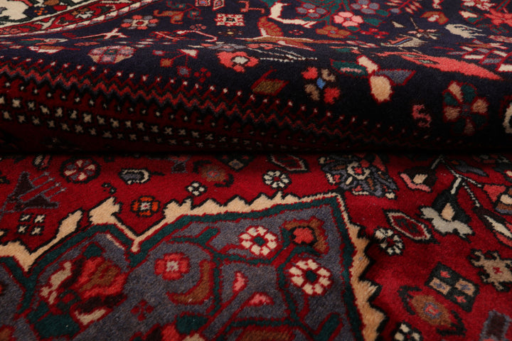 6x9 Red, Navy, Ivory Color Hand Knotted Joshican Abaden Wool Traditional Oriental Rug