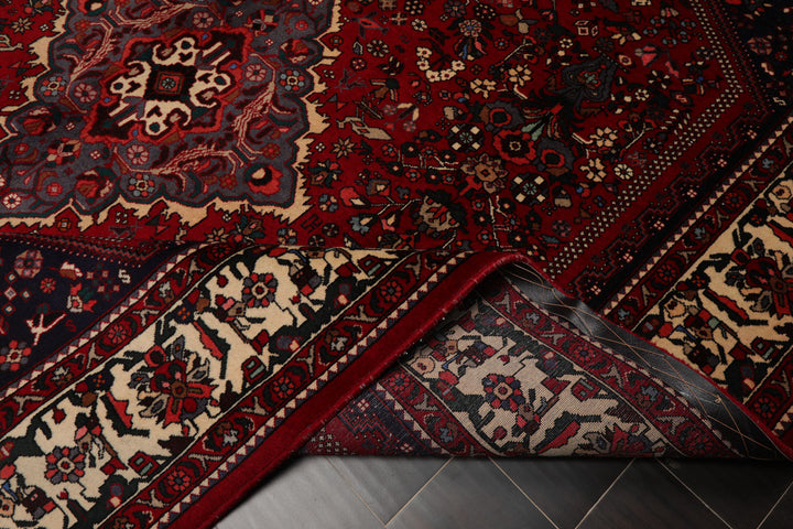 6x9 Red, Navy, Ivory Color Hand Knotted Joshican Abaden Wool Traditional Oriental Rug