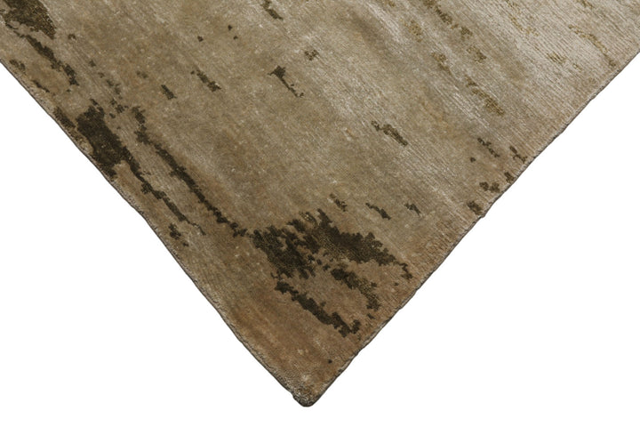 6x9 Beige, Tan, Olive Color Hand Knotted Sherpa Bamboo Silk Modern Oriental Rug
