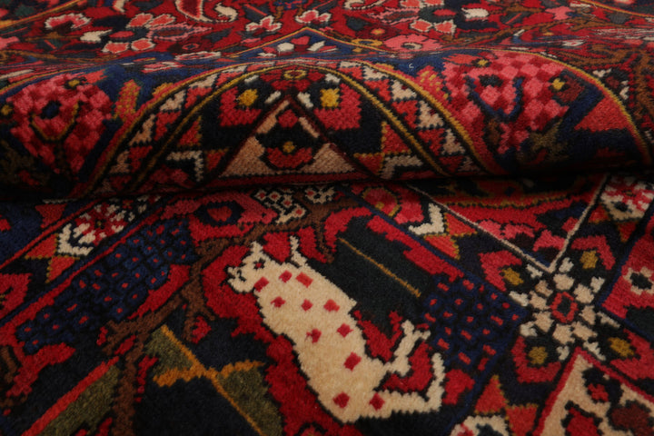 10x13 Red, Rust, Ivory Color Hand Knotted Bakhtiari Wool Traditional Oriental Rug