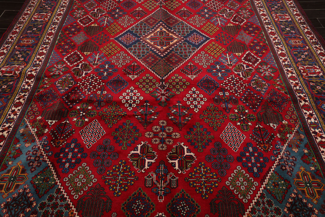 8x12 Red, Navy, Ivory Color Hand Knotted Joshegan Wool Traditional Oriental Rug