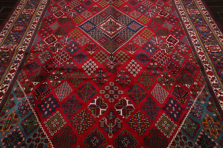 8x12 Red, Navy, Ivory Color Hand Knotted Joshegan Wool Traditional Oriental Rug