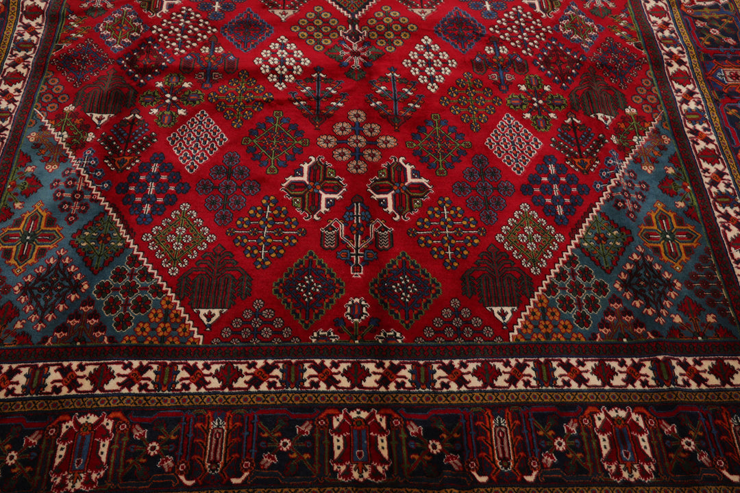 8x12 Red, Navy, Ivory Color Hand Knotted Joshegan Wool Traditional Oriental Rug