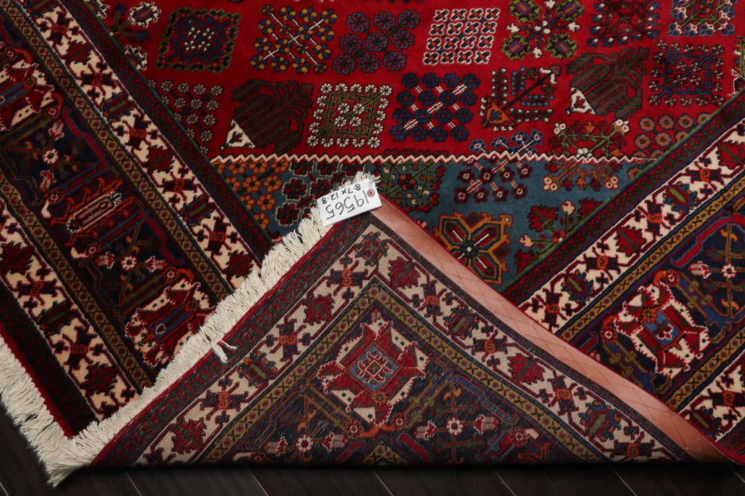 8x12 Red, Navy, Ivory Color Hand Knotted Joshegan Wool Traditional Oriental Rug