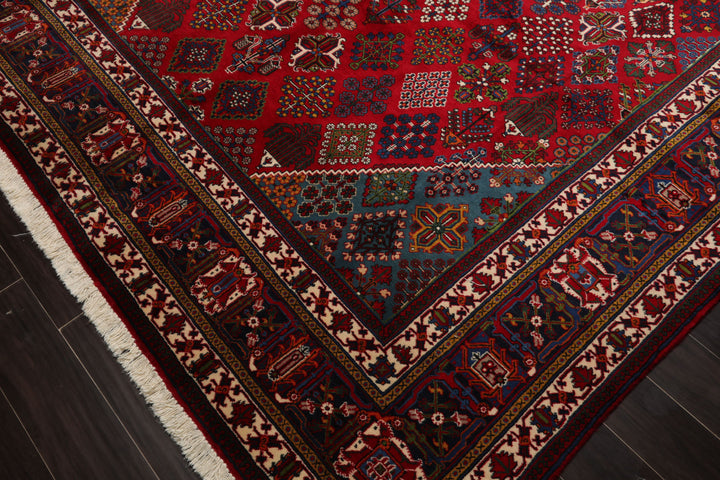 8x12 Red, Navy, Ivory Color Hand Knotted Joshegan Wool Traditional Oriental Rug