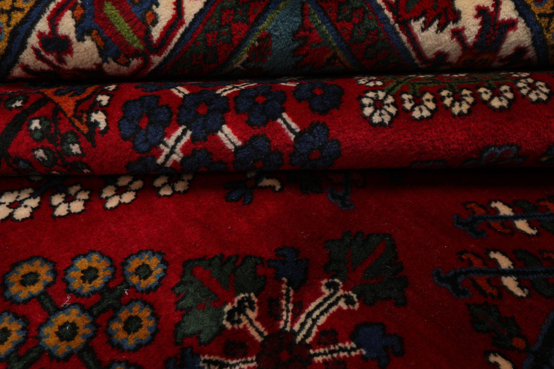 8x12 Red, Navy, Ivory Color Hand Knotted Joshegan Wool Traditional Oriental Rug