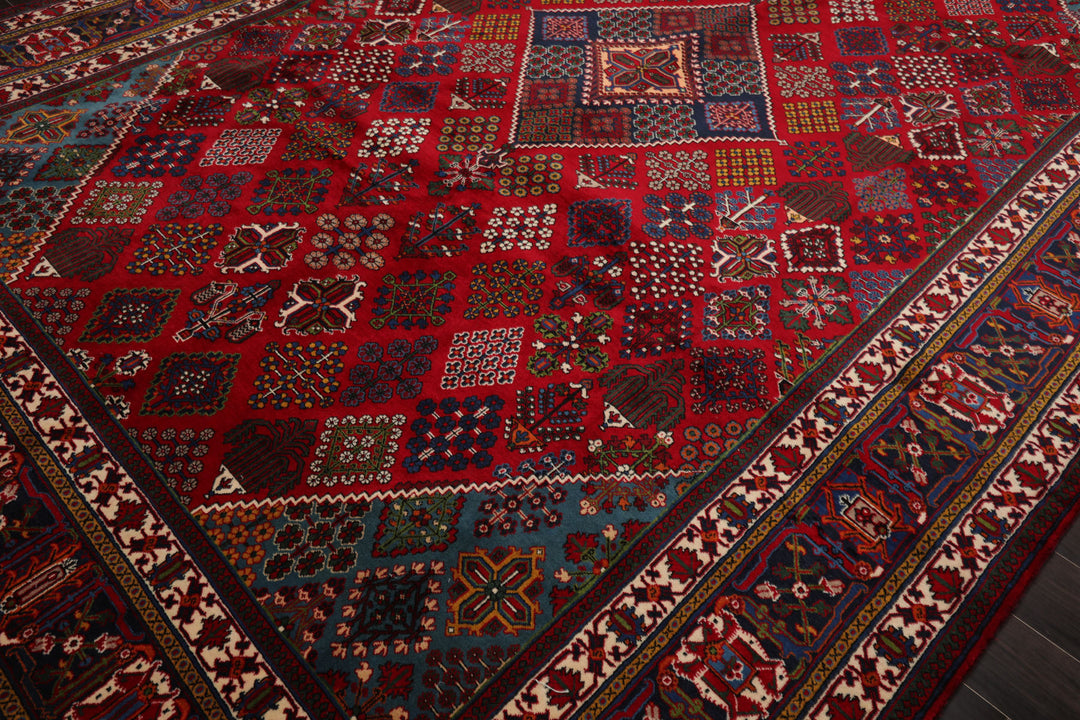 8x12 Red, Navy, Ivory Color Hand Knotted Joshegan Wool Traditional Oriental Rug
