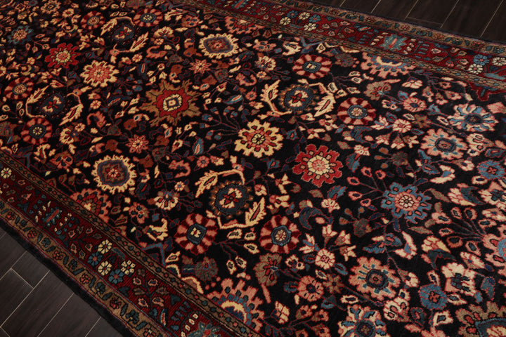 5x11 Midnight Blue, Rust, Ivory Color Hand Knotted Malayer Wool Traditional Oriental Rug