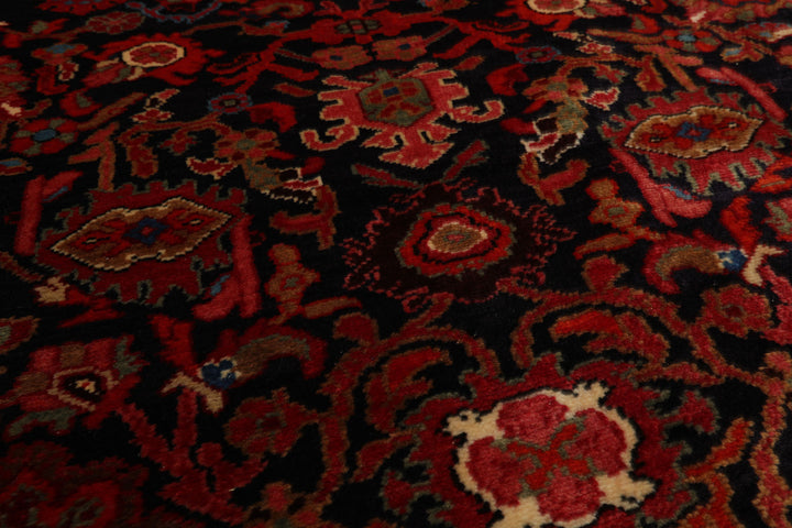 5x10 Midnight Blue, Red, Rust Color Hand Knotted Malayer Wool Traditional Oriental Rug