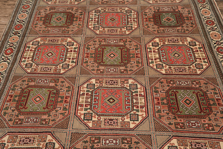 6x10 Blush, Rose, Ivory Color Hand Knotted Shirvan Wool Tribal Oriental Rug