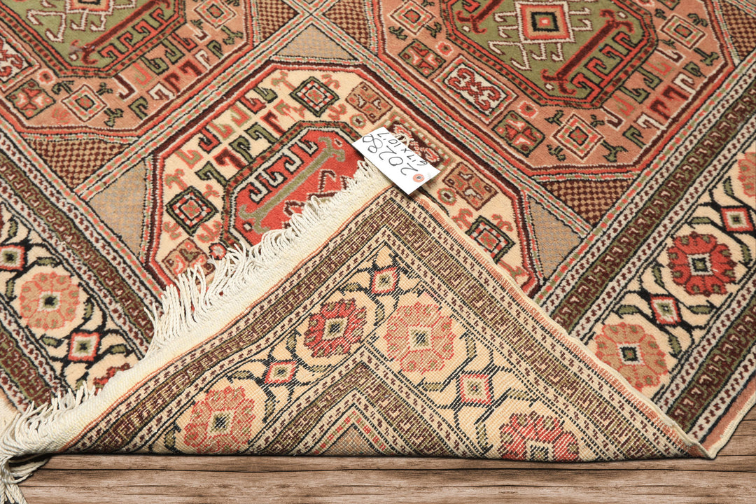 6x10 Blush, Rose, Ivory Color Hand Knotted Shirvan Wool Tribal Oriental Rug