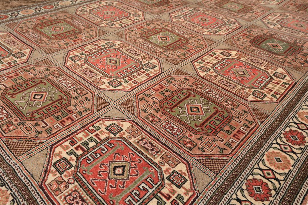 6x10 Blush, Rose, Ivory Color Hand Knotted Shirvan Wool Tribal Oriental Rug