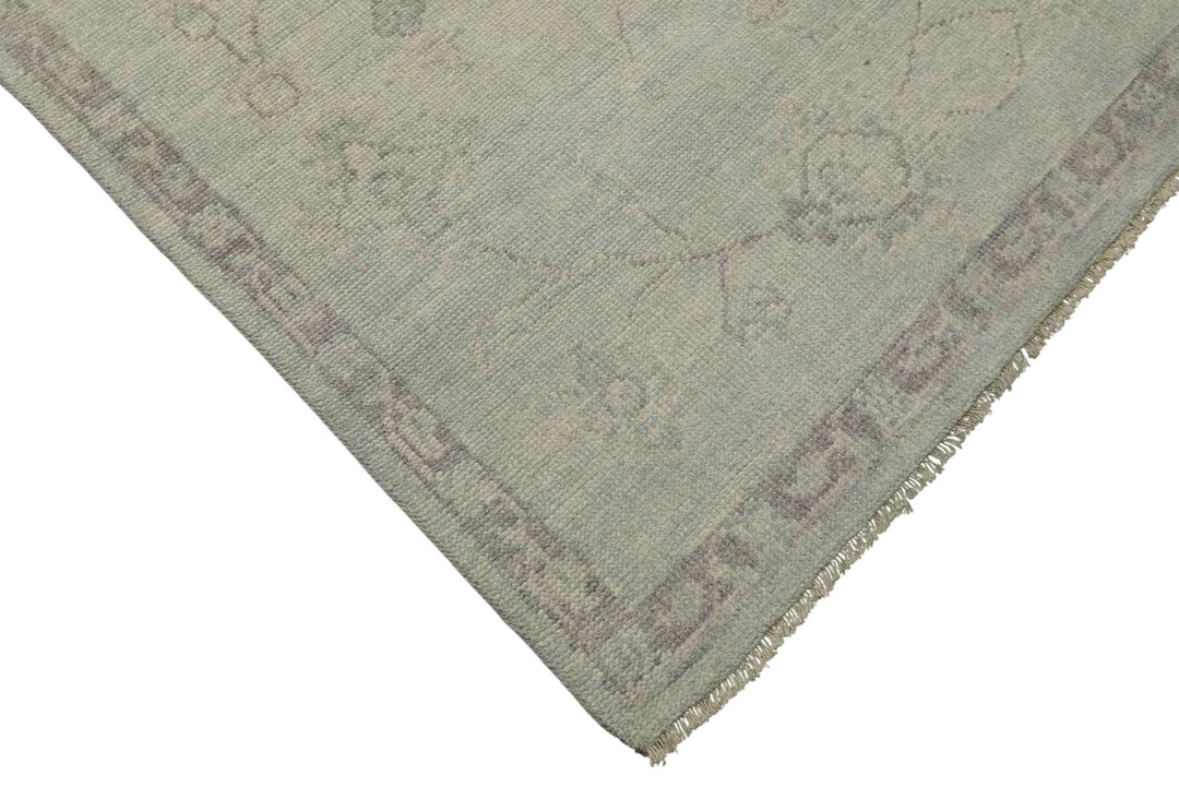 6x9 Seafoam, Taupe, Gray Color Hand Knotted Oushak Wool Transitional Oriental Rug