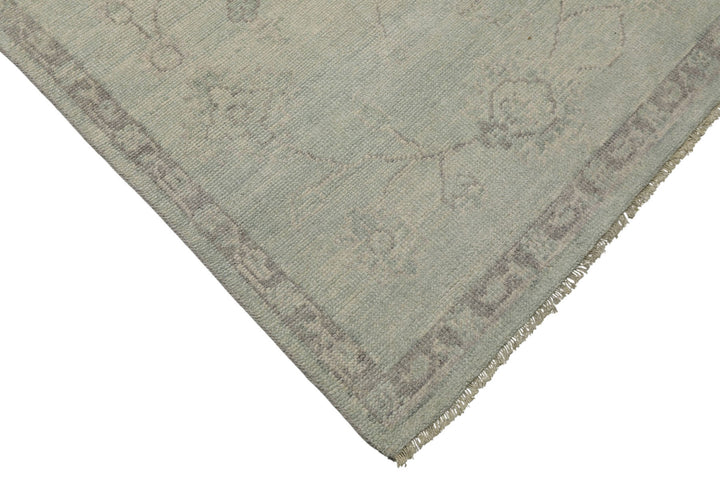 6x9 Seafoam, Taupe, Gray Color Hand Knotted Oushak Wool Transitional Oriental Rug