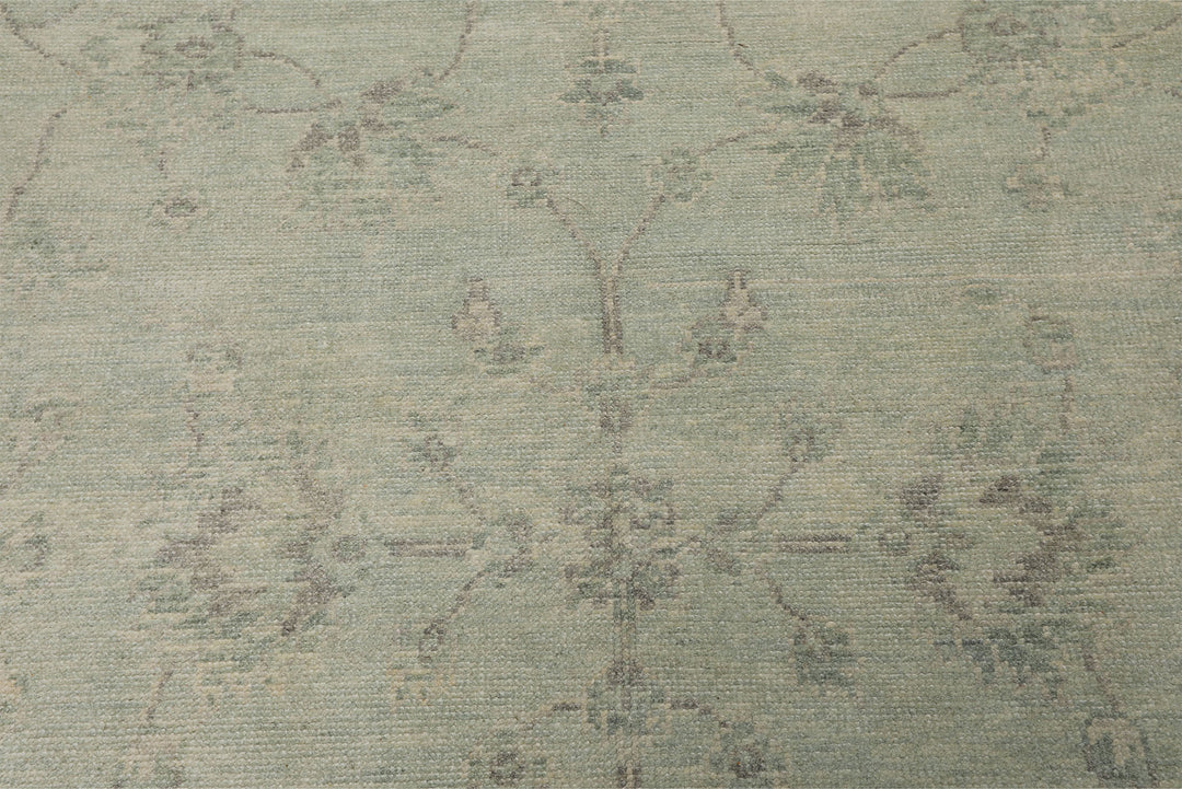 6x9 Seafoam, Taupe, Gray Color Hand Knotted Oushak Wool Transitional Oriental Rug