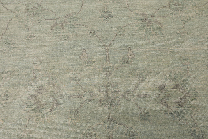 6x9 Seafoam, Taupe, Gray Color Hand Knotted Oushak Wool Transitional Oriental Rug