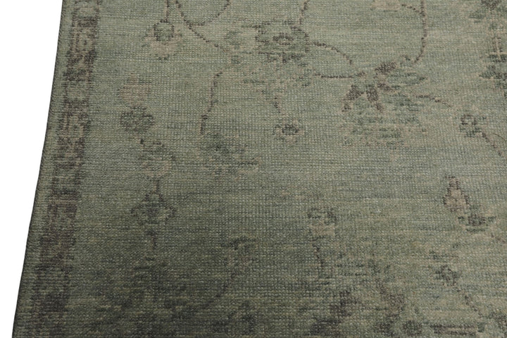 6x9 Seafoam, Taupe, Gray Color Hand Knotted Oushak Wool Transitional Oriental Rug