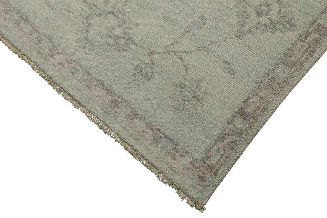 6x9 Seafoam, Taupe, Gray Color Hand Knotted Oushak Wool Transitional Oriental Rug