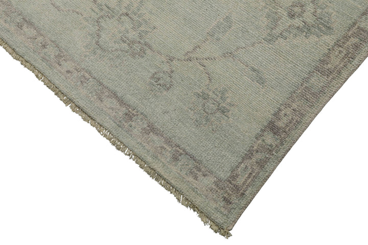 6x9 Seafoam, Taupe, Gray Color Hand Knotted Oushak Wool Transitional Oriental Rug