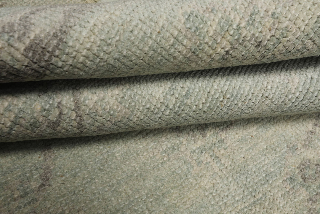 6x9 Seafoam, Taupe, Gray Color Hand Knotted Oushak Wool Transitional Oriental Rug