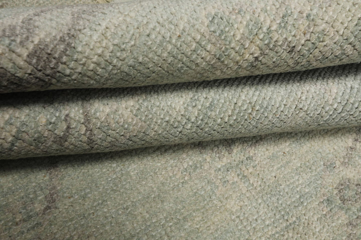6x9 Seafoam, Taupe, Gray Color Hand Knotted Oushak Wool Transitional Oriental Rug