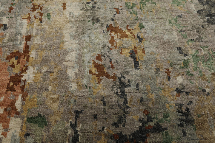 6x9 Gray, Taupe, Brown Color Hand Knotted Sherpa Wool Modern Oriental Rug