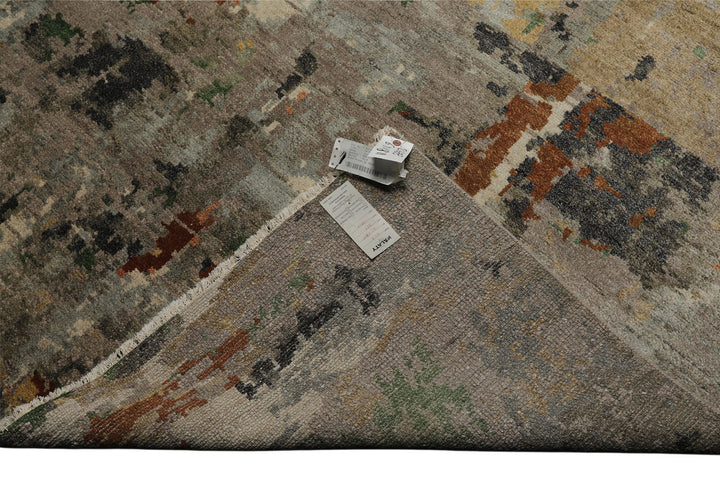 6x9 Gray, Taupe, Brown Color Hand Knotted Sherpa Wool Modern Oriental Rug