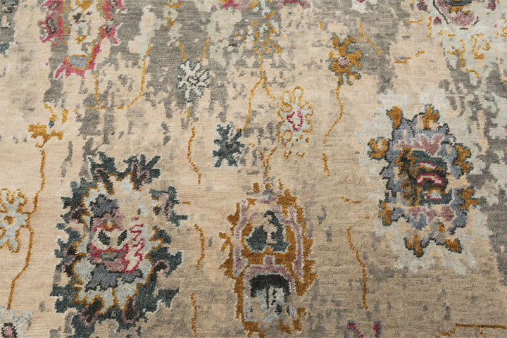 6x9 Taupe, Beige, Gray Color Hand Knotted Sherpa Wool &amp; Bamboo Silk  Oriental Rug
