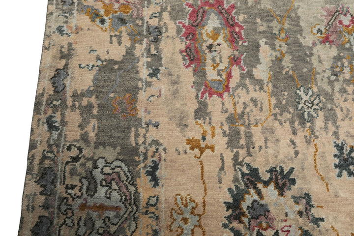 6x9 Taupe, Beige, Gray Color Hand Knotted Sherpa Wool &amp; Bamboo Silk  Oriental Rug