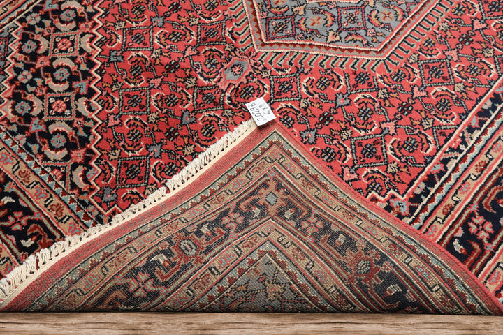 6x9 Rose, Charcoal, Aqua Color Hand Knotted Indo Persian Wool Traditional Oriental Rug