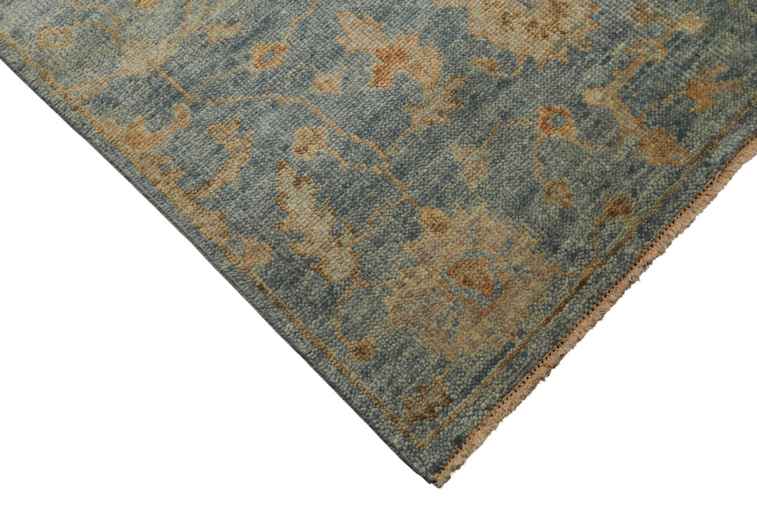 6x9 Aqua, Beige, Tan Color Hand Knotted Oushak Wool Traditional Oriental Rug