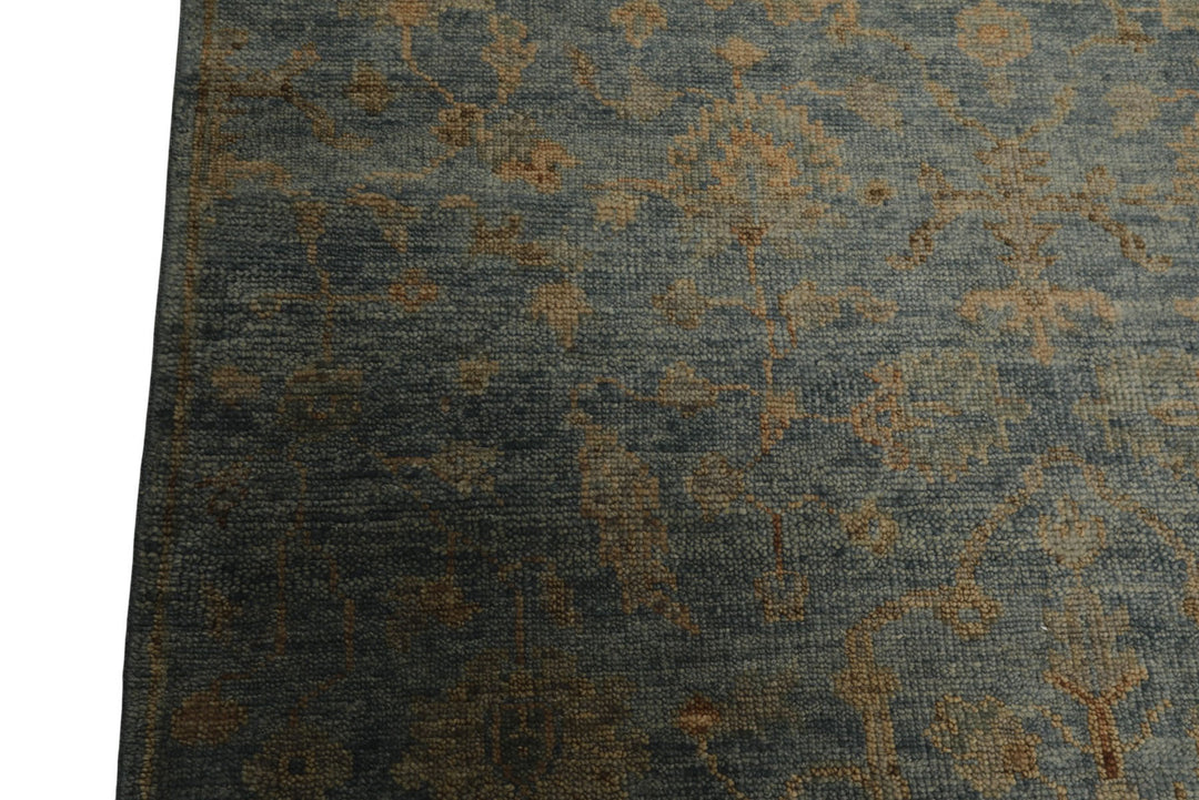 6x9 Aqua, Beige, Tan Color Hand Knotted Oushak Wool Traditional Oriental Rug