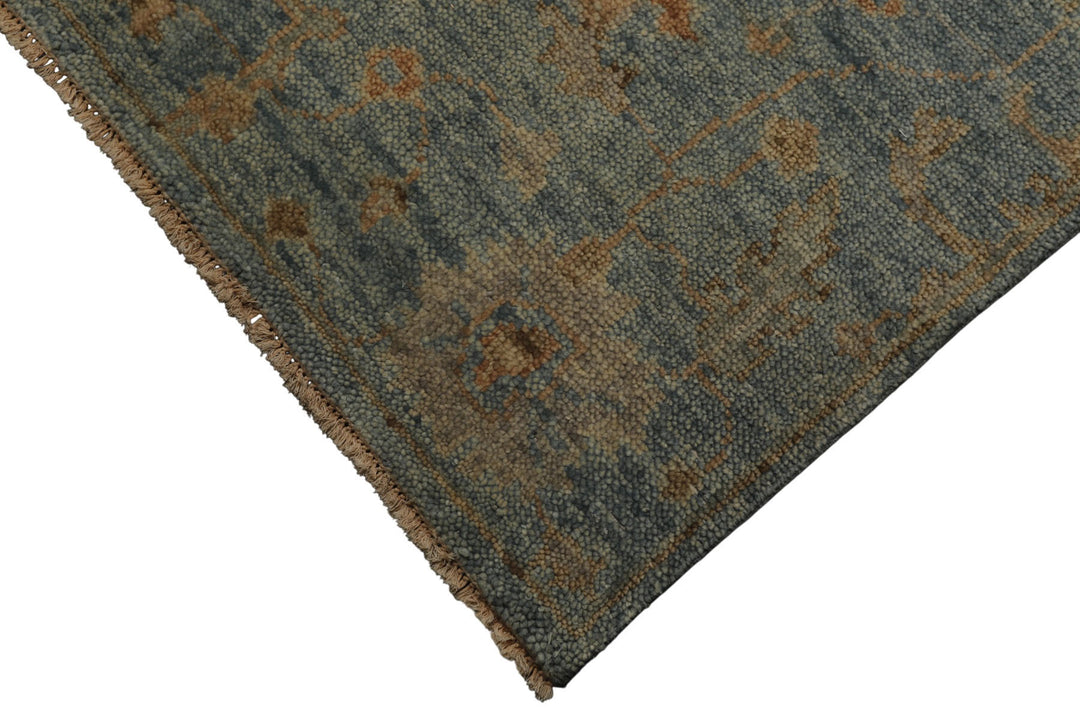 6x9 Aqua, Beige, Tan Color Hand Knotted Oushak Wool Traditional Oriental Rug