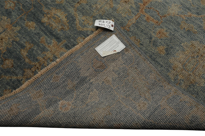 6x9 Aqua, Beige, Tan Color Hand Knotted Oushak Wool Traditional Oriental Rug