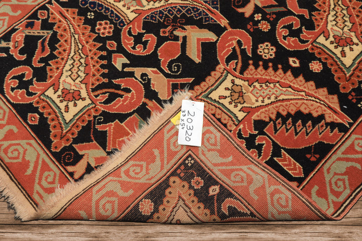 3x5 Charcoal, Burnt Orange, Ivory Color Hand Knotted Oushak Wool Arts & Crafts Oriental Rug