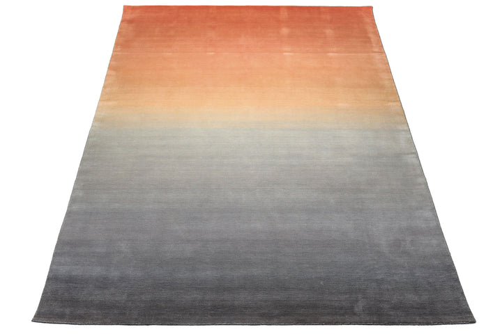 Multi Size Gray Peach Blush Color Hand Loomed Ombre Wool Modern & Contemporary Oriental Rug